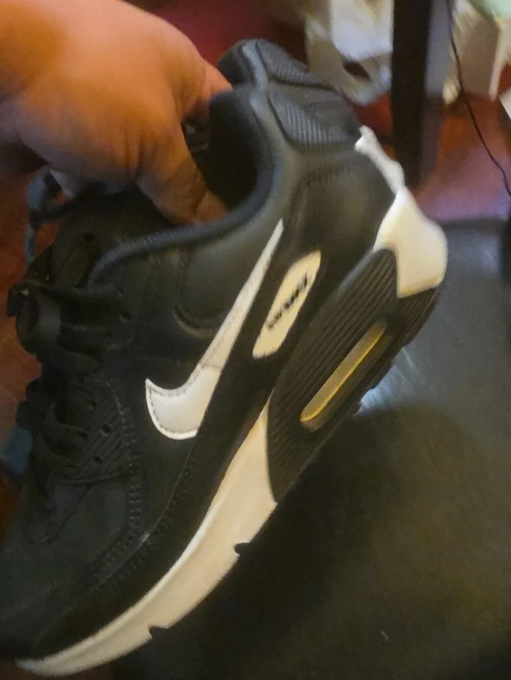 Nike Kids Black Sneakers with White Swoosh